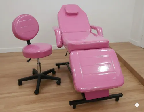 شيزلونج وكرسي التجميل التخصصي لعيادات التجميل الفاخرة - اسود - بينك