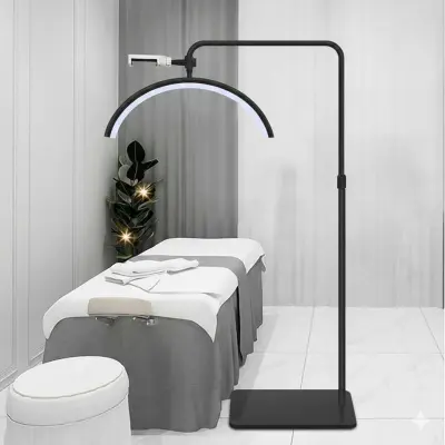 مصباح LED نصف القمر الاحترافي لصالونات التجميل وعيادات العناية بالبشرة  - لون اسود - YASSO STORE