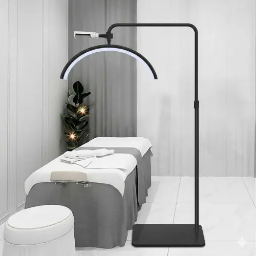 مصباح LED نصف القمر الاحترافي لصالونات التجميل وعيادات العناية بالبشرة  - لون اسود - اسود
