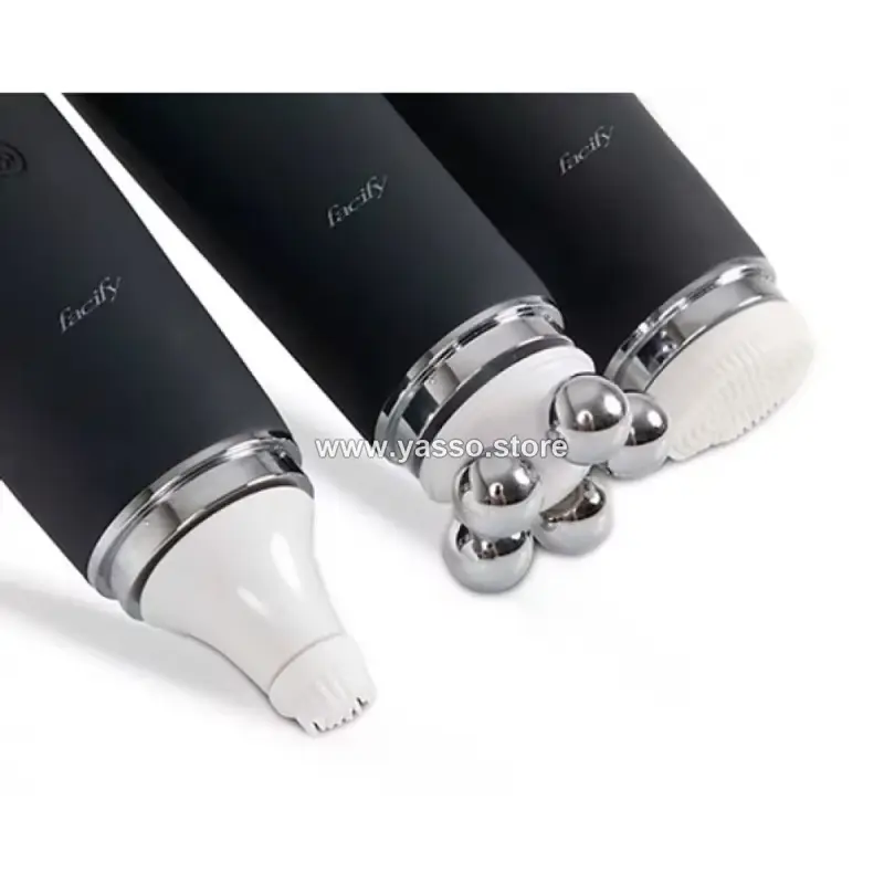 جهاز facify beauty wand تنظيف وتدليك الوجه الكهربائية من السيليكون الناعم - لون اسود - YASSO STORE