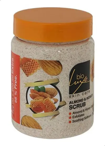 سكراب بيو لوكس باللوز والعسل لتقشير وتغذية البشرة – Bio Luxe Almond & Honey Scrub (500 مل) - YASSO STORE
