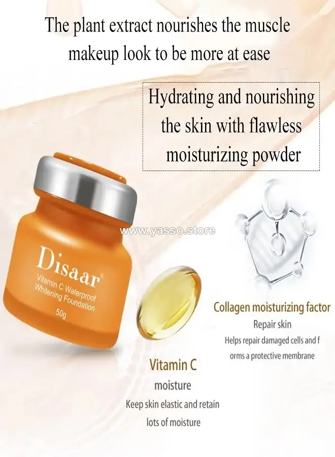 كريم أساس DISAAR Beauty بفيتامين C 🍊✨إشراقة ملكية وتغطية مثالية - YASSO STORE