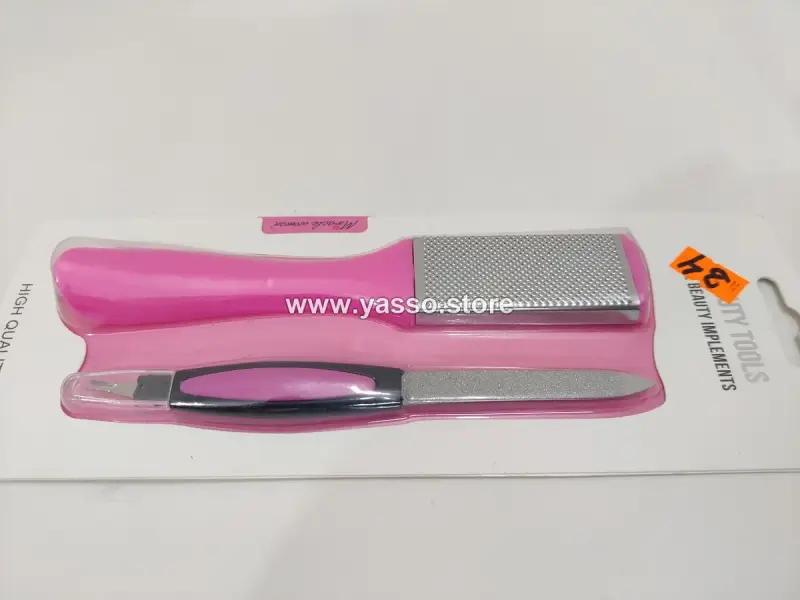 طقم مبشرة قدم ومبرد أظافر بخامة قوية للعناية الأحترافية بالقدم والاظافر - YASSO STORE