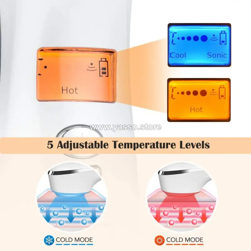 جهاز Hot and cold تدليك ومساج الوجه المتطور بتقنية التبريد والحرارة للعناية الاحترافية بالبشرة - YASSO STORE