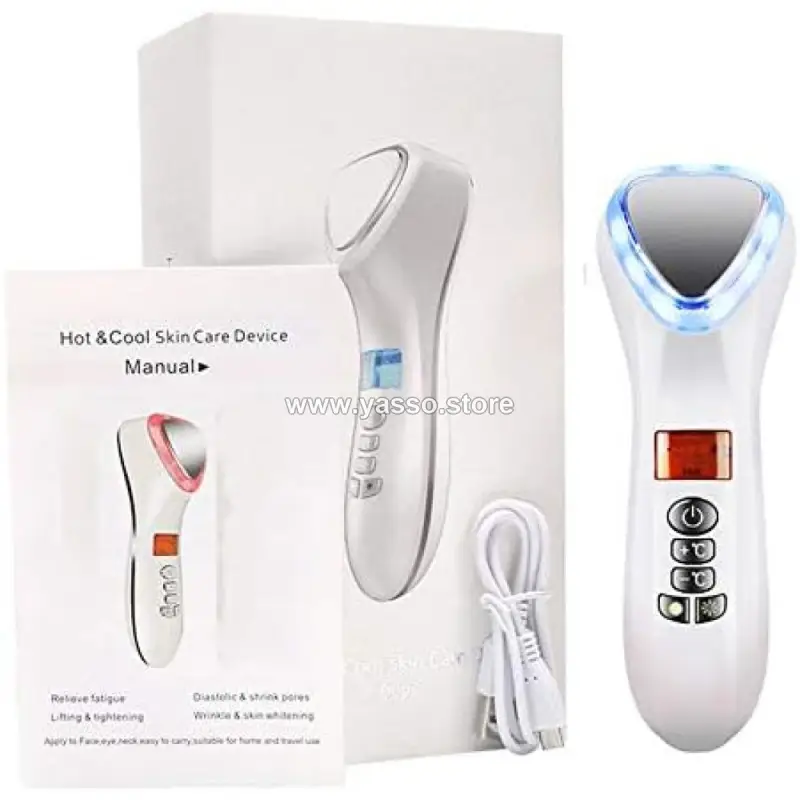 جهاز Hot and cold تدليك ومساج الوجه المتطور بتقنية التبريد والحرارة للعناية الاحترافية بالبشرة - YASSO STORE