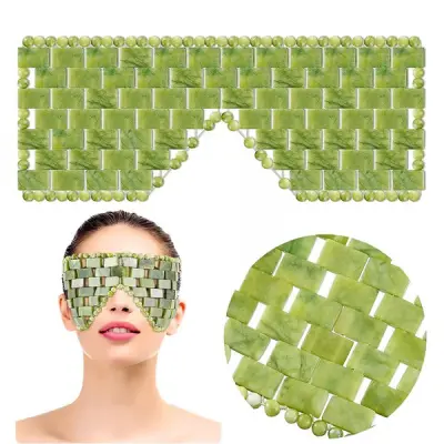 قناع العين من حجر اليشم الطبيعي – ماسك تبريد واسترخاء للعين وتقليل الانتفاخ والهالات | Jade Eye Mask - YASSO STORE