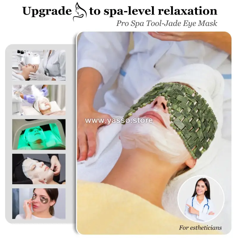 قناع العين من حجر اليشم الطبيعي – ماسك تبريد واسترخاء للعين وتقليل الانتفاخ والهالات | Jade Eye Mask - YASSO STORE