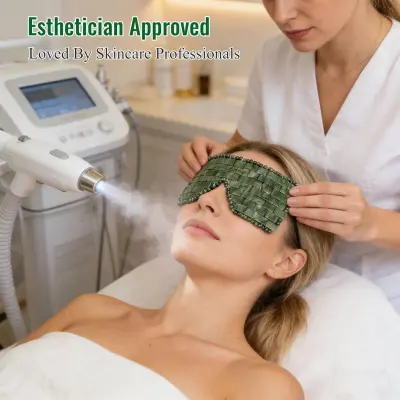 قناع العين من حجر اليشم الطبيعي – ماسك تبريد واسترخاء للعين وتقليل الانتفاخ والهالات | Jade Eye Mask - YASSO STORE