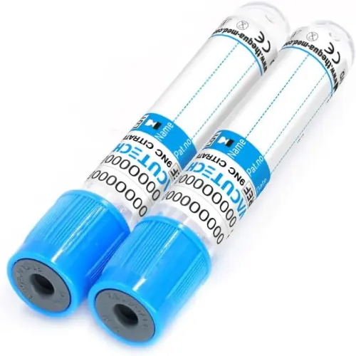 أنابيب سحب الدم الحمراء Plain Tube | أنابيب جمع عينات المصل للاستخدام المخبري الاحترافي - أزرق (سترات)