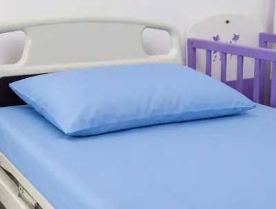 كيس مخدة طبي أزرق عالي الجودة – قماش ناعم ومريح للمستشفيات والعيادات والفنادق - صورة إضافية
