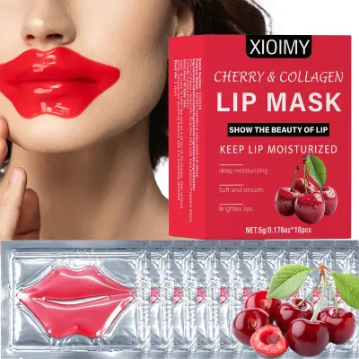 ماسك شفاه جيلي بالكرز والكولاجين من XIOIMY لترطيب وتنعيم الشفاه علبة ١٠ قطعه - YASSO STORE