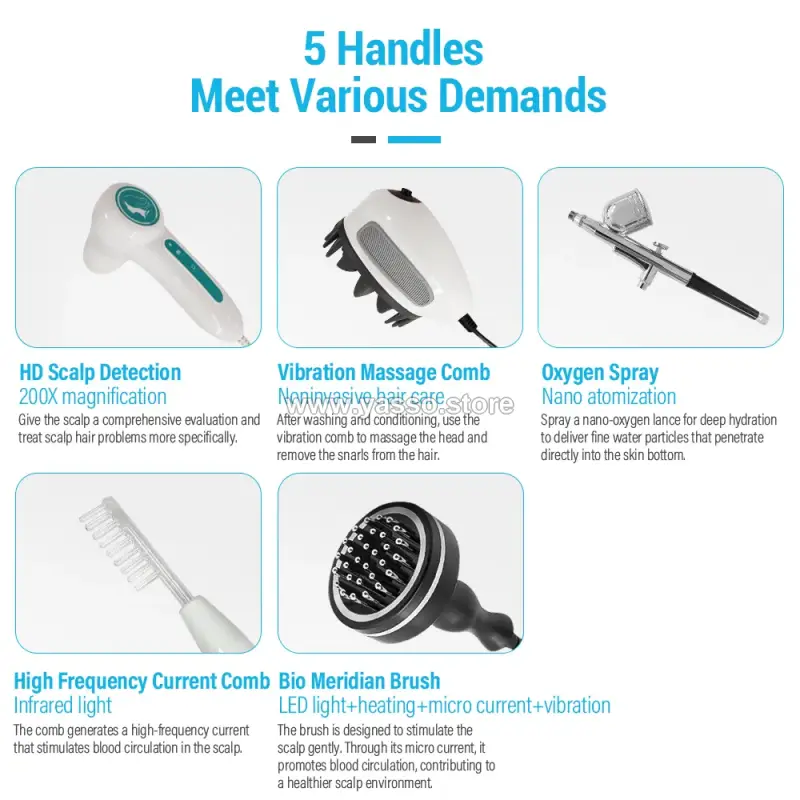 جهاز تحليل وعناية بفروة الرأس والشعر 5 في 1 – Scalp Analyzer & Hair Care Machine - YASSO STORE