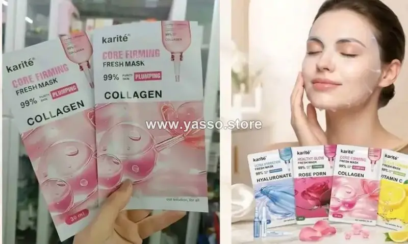 شيت ماسك كاريت الكوري الفاخر للبشرة | Karite Korean Sheet Mask – ترطيب عميق، نضارة وإشراقة فورية ✨ - YASSO STORE