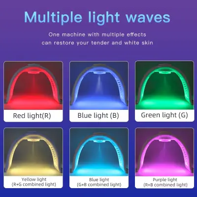 جهاز أوميجا لايت بخار بارد LED احترافي للعناية بالبشرة | العلاج الضوئي متعدد الألوان والترطيب العميق - صورة إضافية