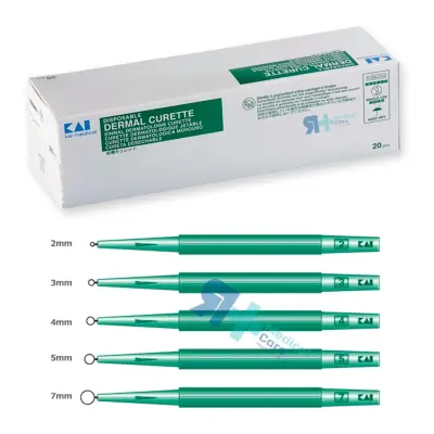 كحتة جلدية KAI المعقمة للاستخدام مرة واحدة | أداة احترافية لكشط الجلد وأخذ العينات – Dermal Curette - مقاس 7 مم - صورة إضافية
