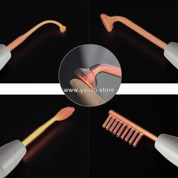 جهاز High Frequency Professional للعناية بالبشرة – 30W مع 5 أقطاب زجاجية احترافية - YASSO STORE