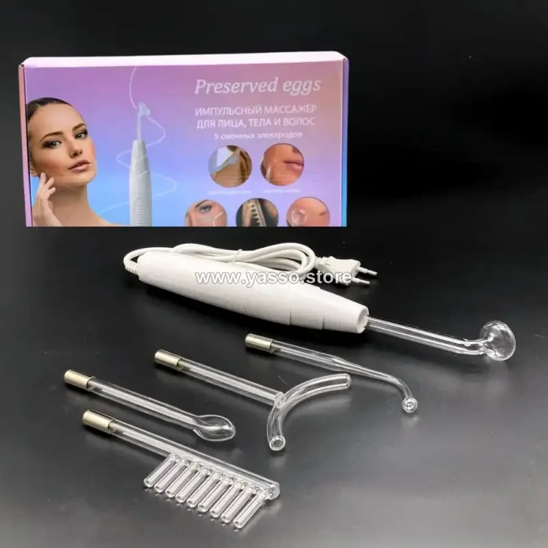 جهاز High Frequency Professional للعناية بالبشرة – 30W مع 5 أقطاب زجاجية احترافية - YASSO STORE