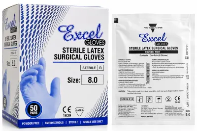 جوانتي جراحي لاتكس معقم مقاس 8 – Surgical Latex Gloves (نسخة) - YASSO STORE