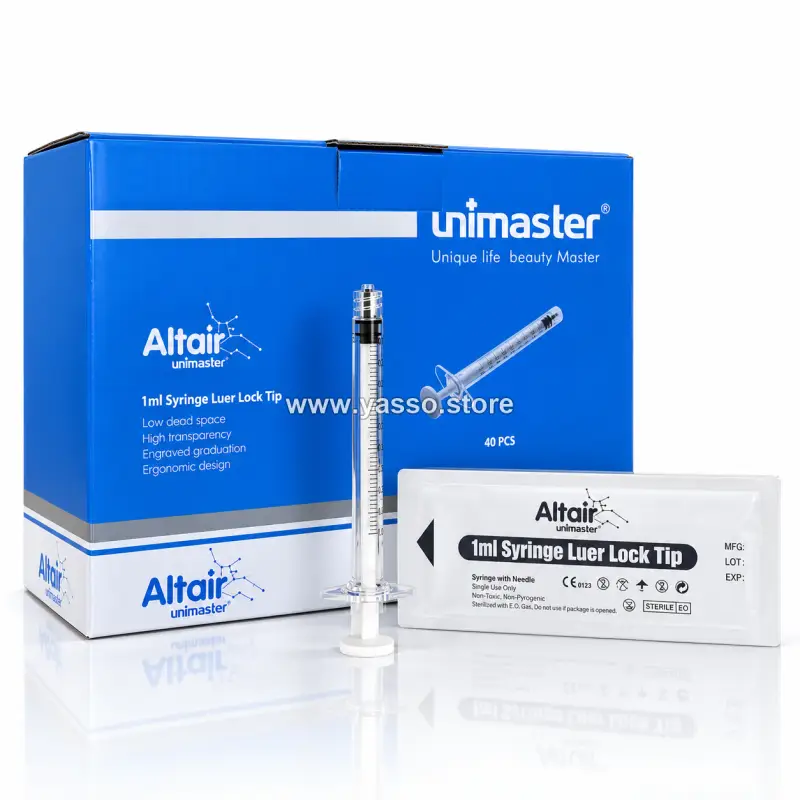 سرنجة تقسيم وحقن الفيلر Unimaster Beauty Syringe معقمة بطرف Luer Lock - YASSO STORE
