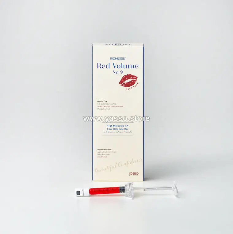 Richesse Red Volume No.9: فيلر الهيالورونيك الكوري عالي الكثافة لنحت وتحديد الشفايف بفيتامين B12 (1.1 مل) - YASSO STORE