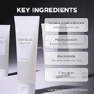 غسول جل رغوي لتفتيح وتوحيد لون البشرة بمدغشقر سنتيلا من سكين 1004 (SKIN1004 Madagascar Centella Tone Brightening Cleansing Gel Foam) - YASSO STORE