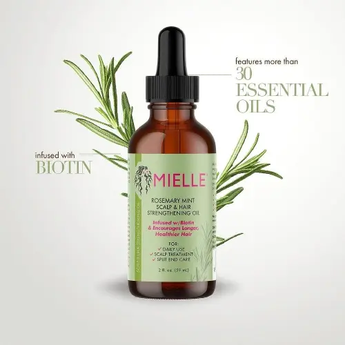 زيت تقوية الشعر وفروة الرأس بإكليل الجبل والنعناع من ميلي (Mielle Rosemary Mint Scalp & Hair Strengthening Oil) - زيت تقوية الشعر (Oil)
